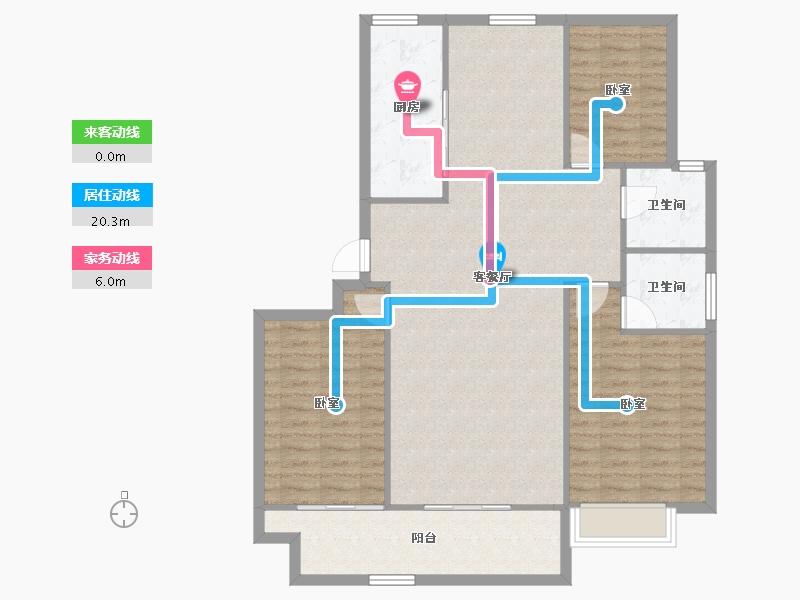 山东省-聊城市-冠宏·直隶村小区-110.68-户型库-动静线