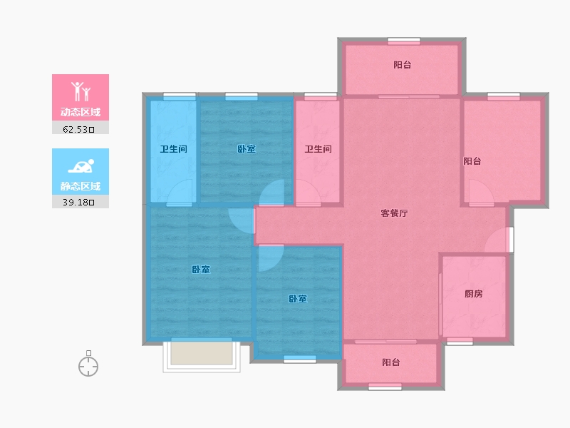 广东省-惠州市-碧桂园天熹-92.78-户型库-动静分区