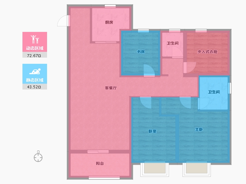 山东省-菏泽市-水岸学府-104.00-户型库-动静分区