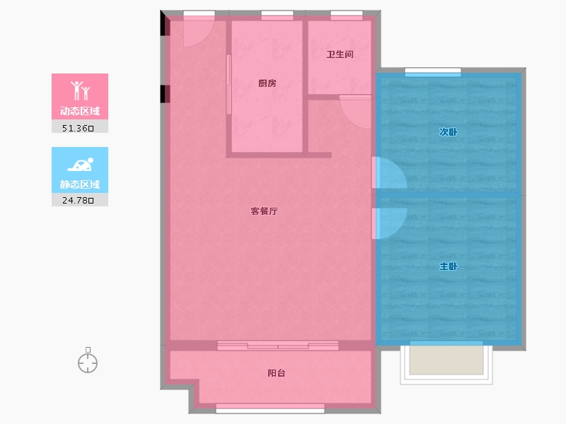 上海-上海市-宝业活力天境-68.80-户型库-动静分区