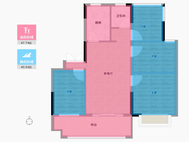 安徽省-合肥市-文一未来轩-80.00-户型库-动静分区