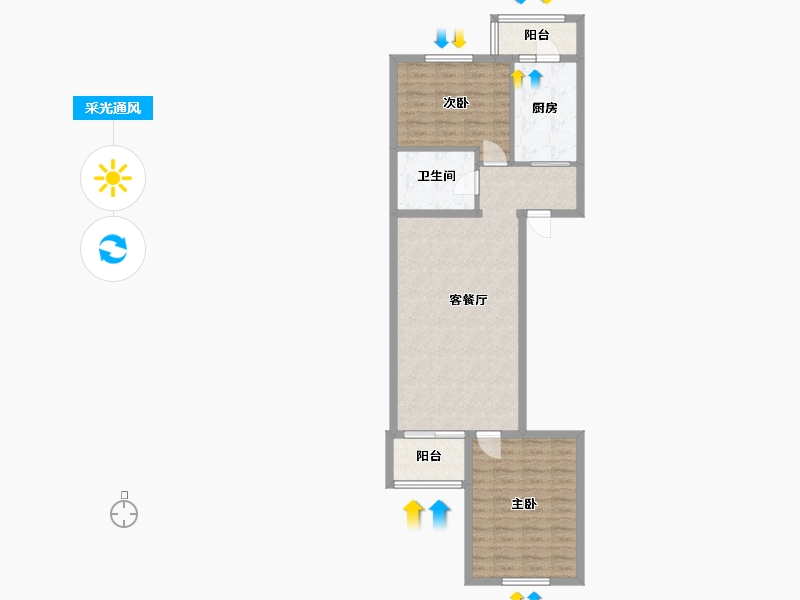 北京-北京市-龙锦苑东-二区-87.00-户型库-采光通风