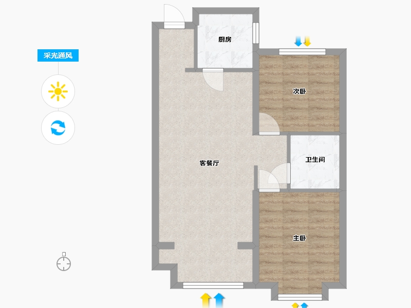 山西省-太原市-华峪南区-61.18-户型库-采光通风