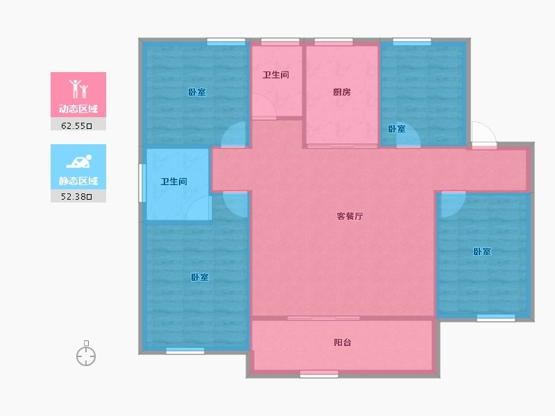 河南省-鹤壁市-科好君邻书院-105.77-户型库-动静分区