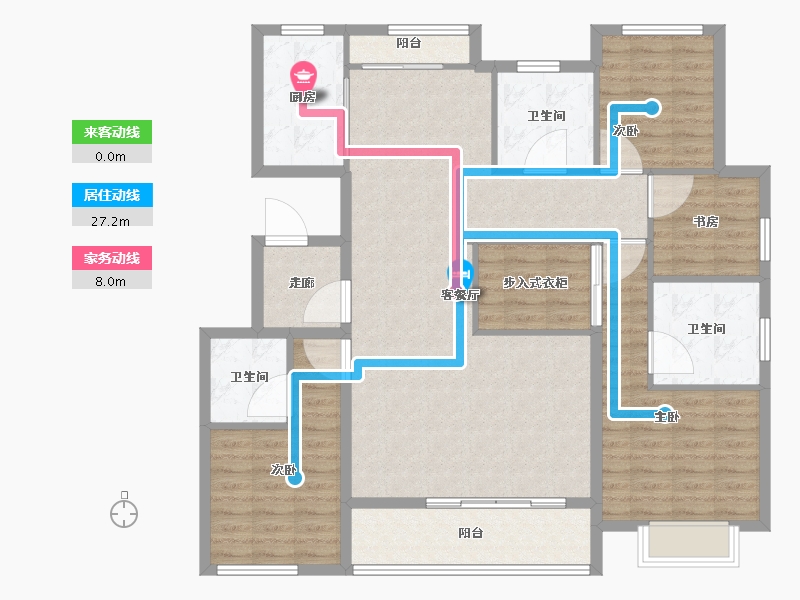 浙江省-绍兴市-交投绿城境上云庐-128.01-户型库-动静线