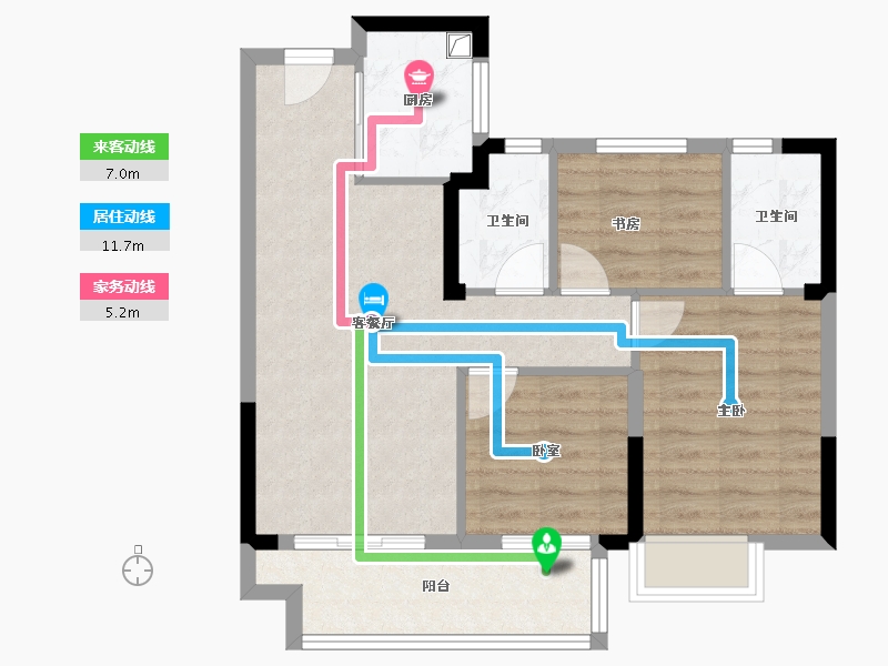 福建省-宁德市-左海望悦-66.67-户型库-动静线