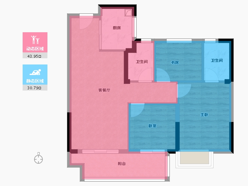 福建省-宁德市-左海望悦-66.67-户型库-动静分区