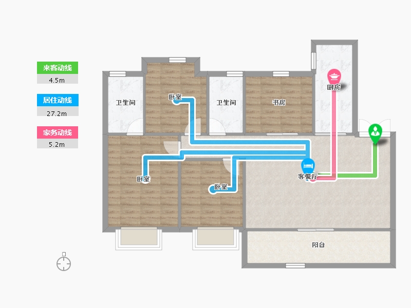 江苏省-南京市-颐居华发颐和四季府-104.20-户型库-动静线