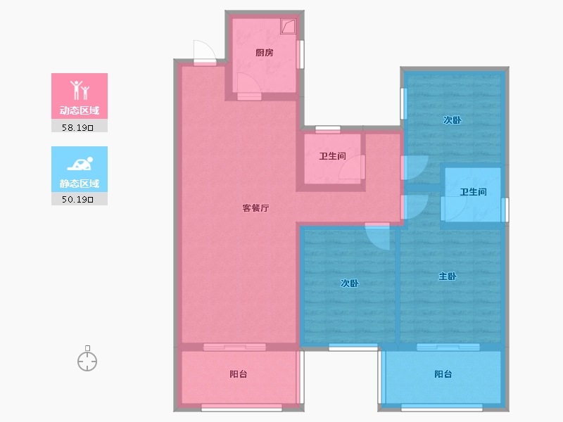 河南省-商丘市-绿城国泓新天地-96.00-户型库-动静分区