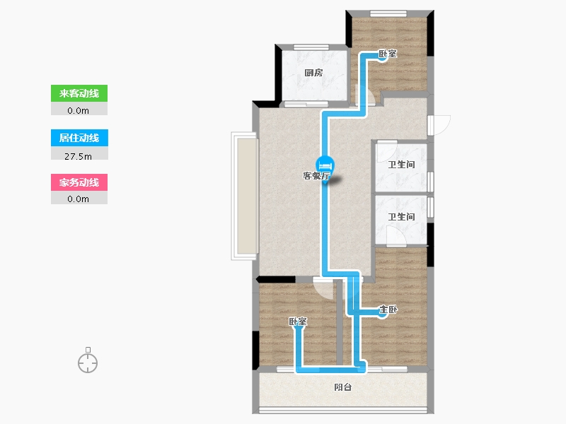 浙江省-绍兴市-诸暨天成府-88.75-户型库-动静线