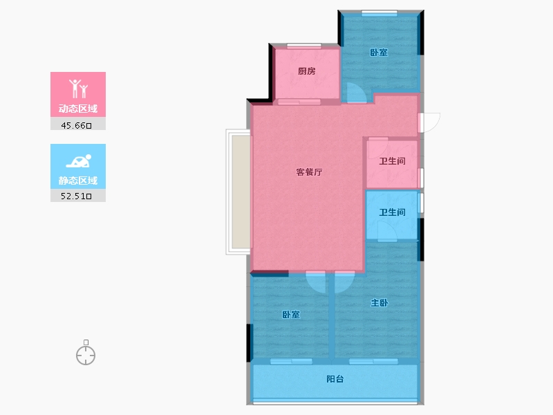 浙江省-绍兴市-诸暨天成府-88.75-户型库-动静分区