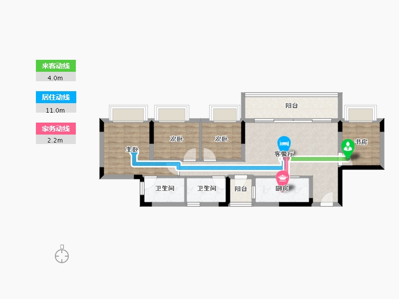 重庆-重庆市-电建清韵阶庭-79.32-户型库-动静线