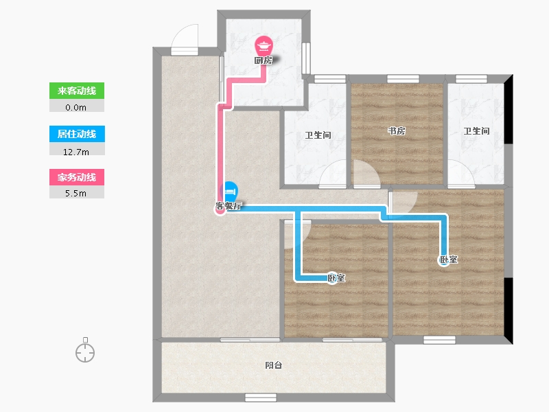 浙江省-宁波市-奥克斯·山悦云庭-86.68-户型库-动静线