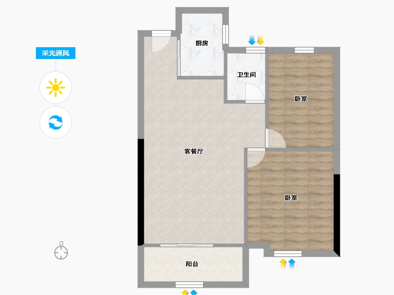 甘肃省-兰州市-农投玫瑰花园-68.66-户型库-采光通风