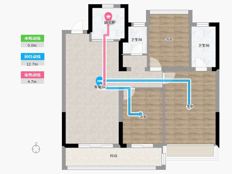 浙江省-温州市-新隆云栖风华-88.00-户型库-动静线