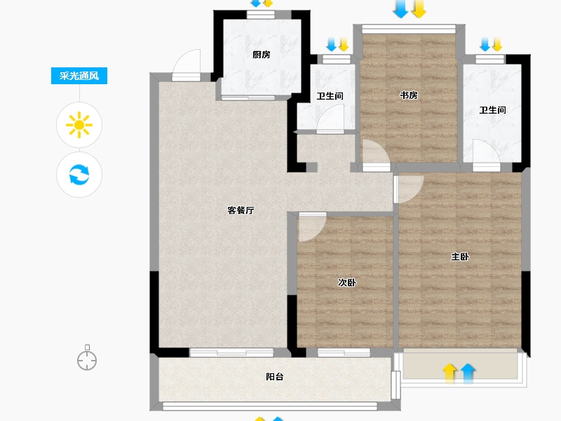 浙江省-温州市-新隆云栖风华-88.00-户型库-采光通风