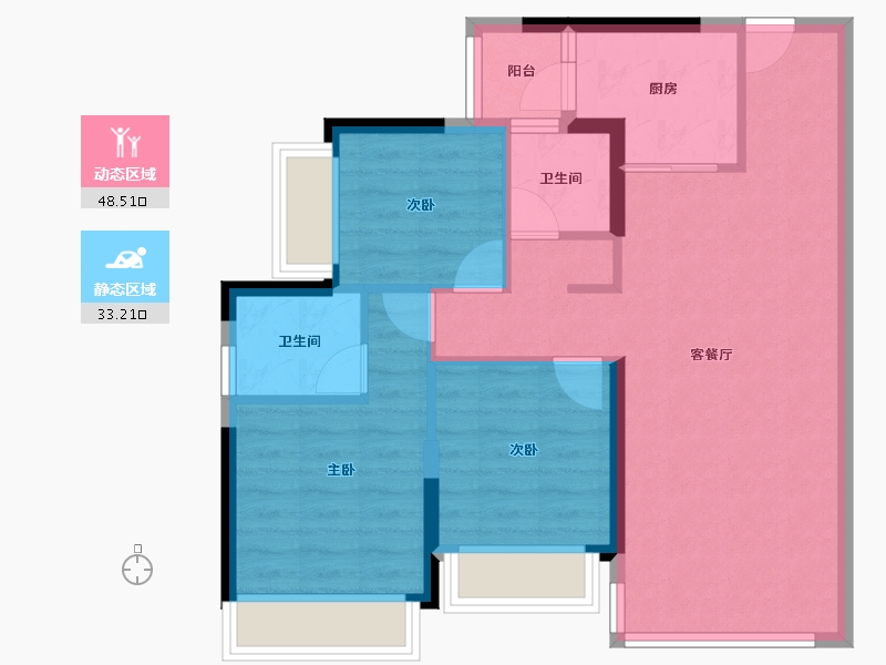 四川省-成都市-能建紫郡公馆-72.88-户型库-动静分区