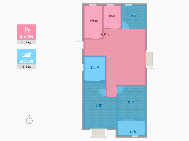 浙江省-宁波市-保利·和颂文华-82.85-户型库-动静分区