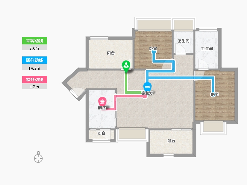 广东省-惠州市-鸿润南韵花园-80.95-户型库-动静线