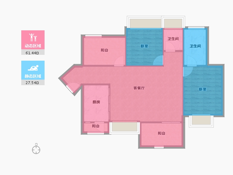 广东省-惠州市-鸿润南韵花园-80.95-户型库-动静分区