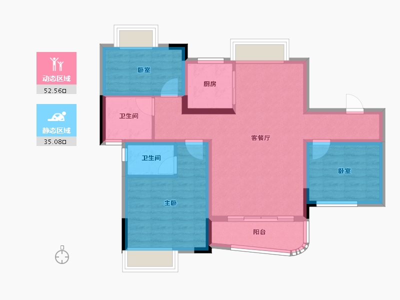 江西省-吉安市-凤凰学府-77.60-户型库-动静分区