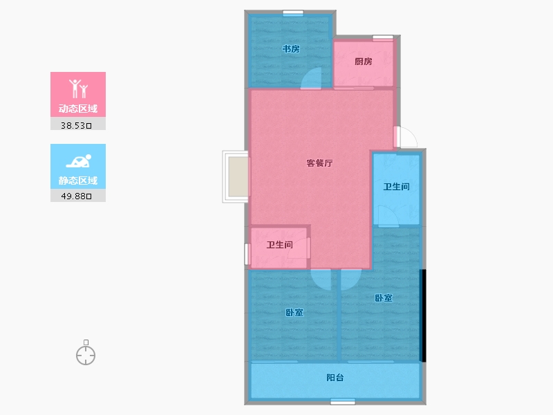 浙江省-宁波市-中交·蔚泱云城-80.86-户型库-动静分区