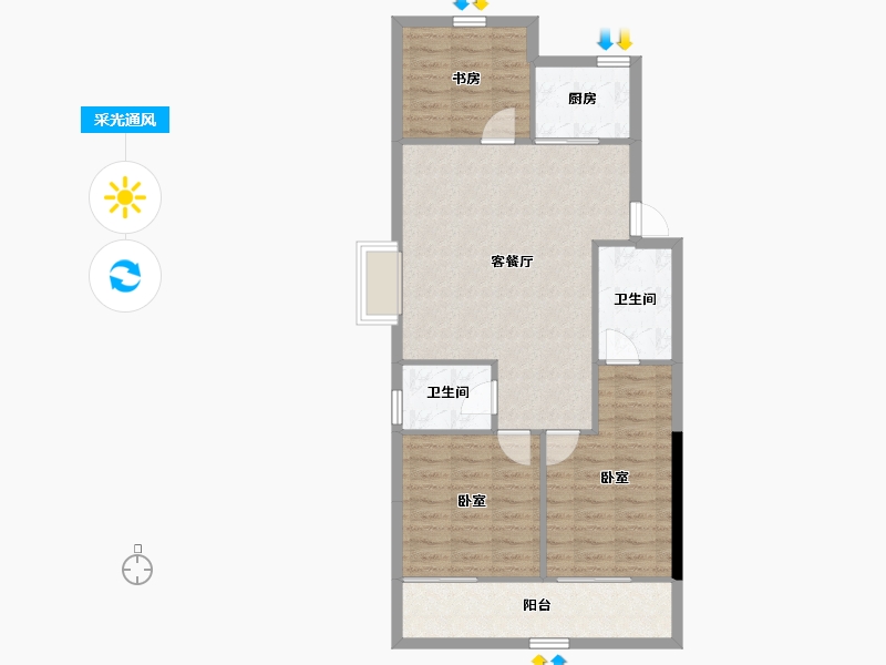 浙江省-宁波市-中交·蔚泱云城-80.86-户型库-采光通风