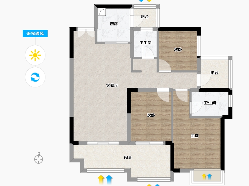 贵州省-贵阳市-多彩贵州城-100.00-户型库-采光通风