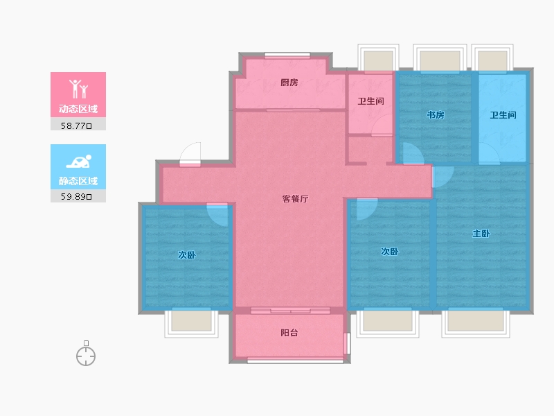 上海-上海市-安联虹悦-106.40-户型库-动静分区