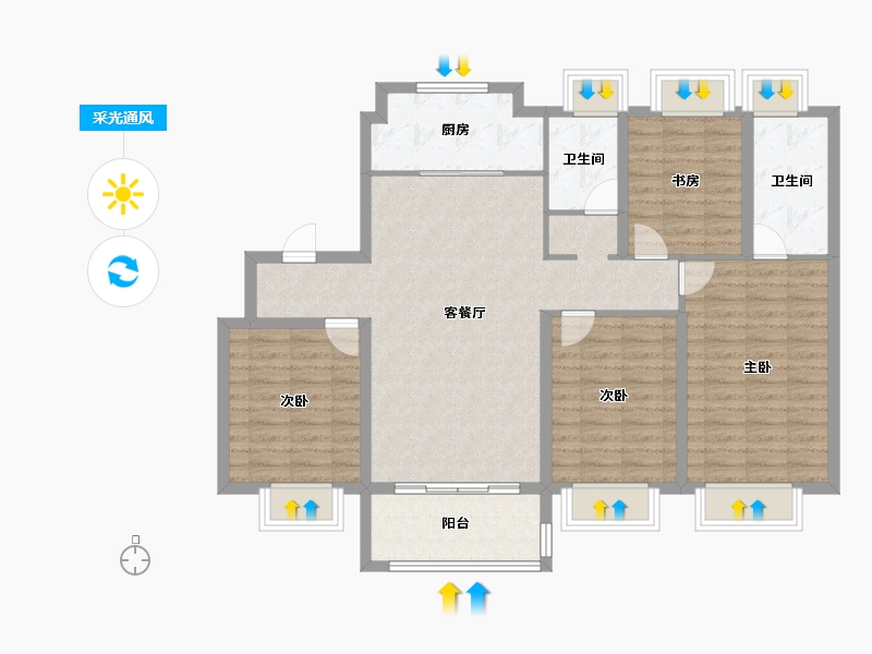 上海-上海市-安联虹悦-106.40-户型库-采光通风