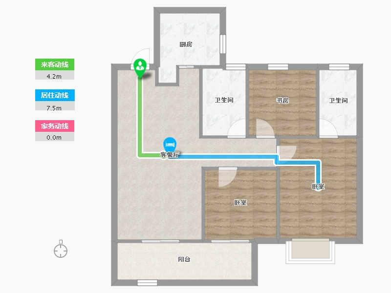 江苏省-淮安市-香溢荣府-84.75-户型库-动静线