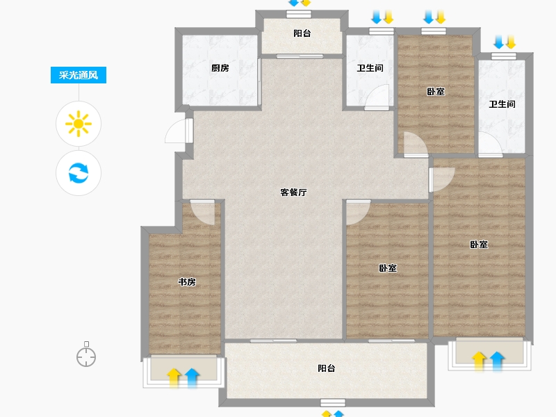 江西省-吉安市-庐陵润景-120.49-户型库-采光通风