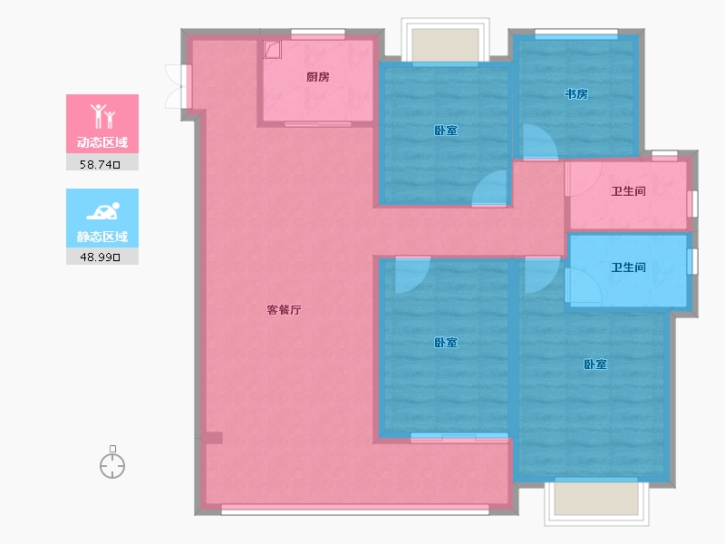 浙江省-温州市-东厦滨江上品-96.88-户型库-动静分区