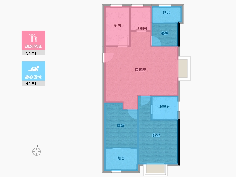 重庆-重庆市-敏捷控股·云明星著-72.95-户型库-动静分区