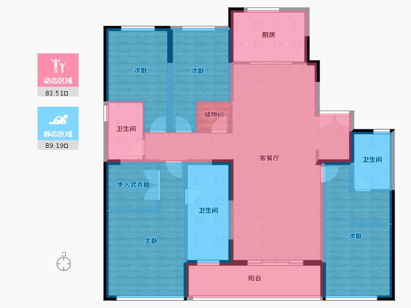 浙江省-杭州市-秦望府-155.48-户型库-动静分区