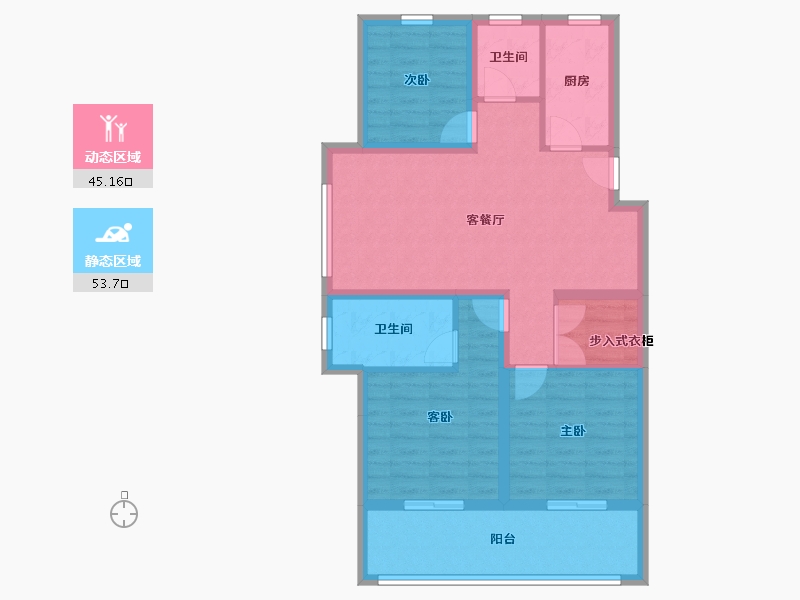 安徽省-淮北市-融翔书香-88.00-户型库-动静分区