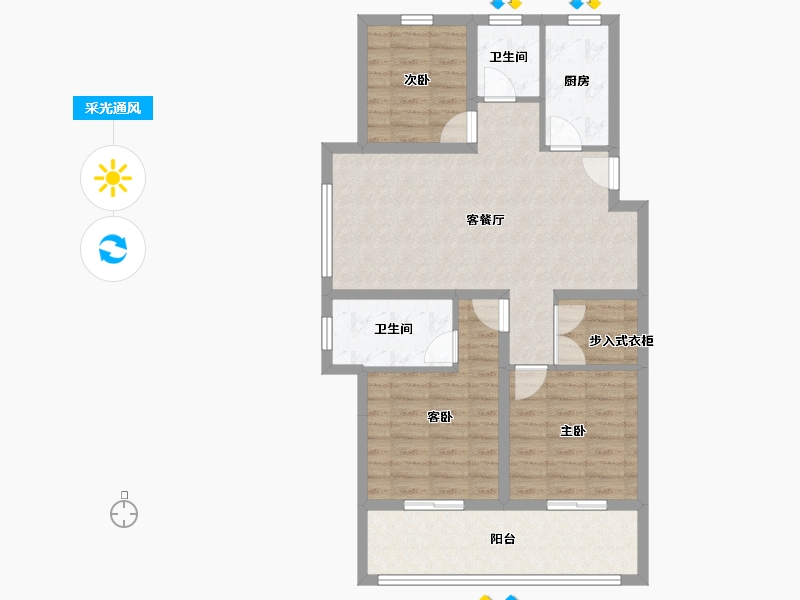 安徽省-淮北市-融翔书香-88.00-户型库-采光通风