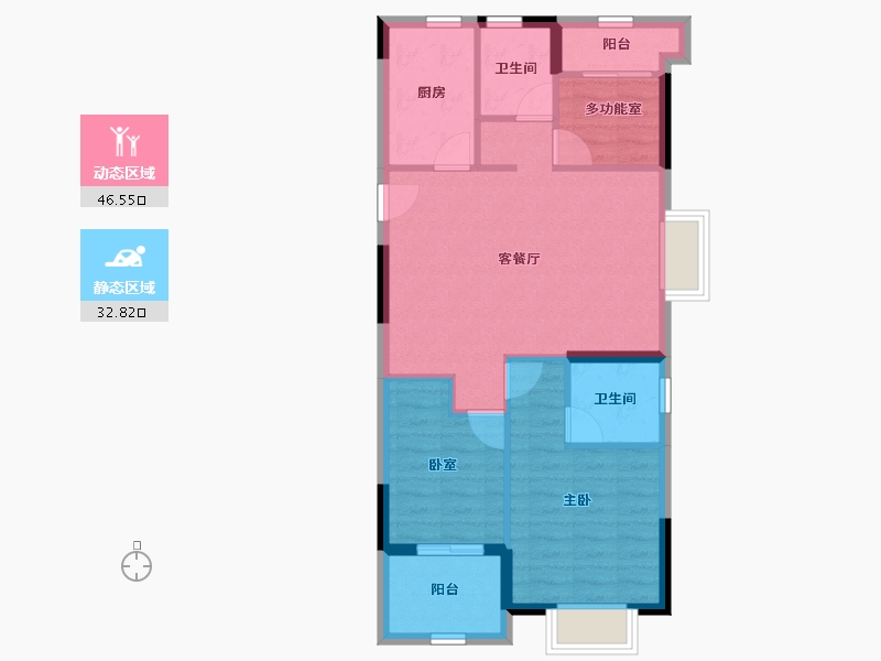 重庆-重庆市-敏捷控股·云玥星著-71.22-户型库-动静分区