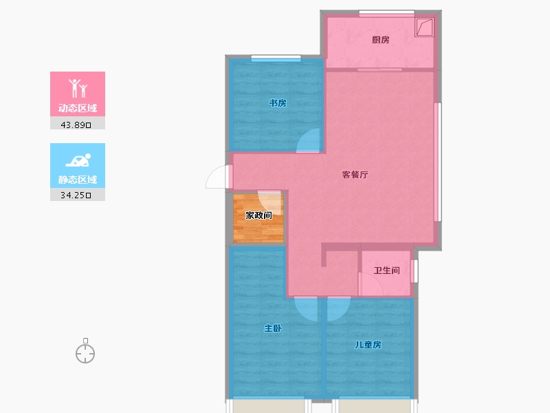 山西省-太原市-中海寰宇时代-73.29-户型库-动静分区