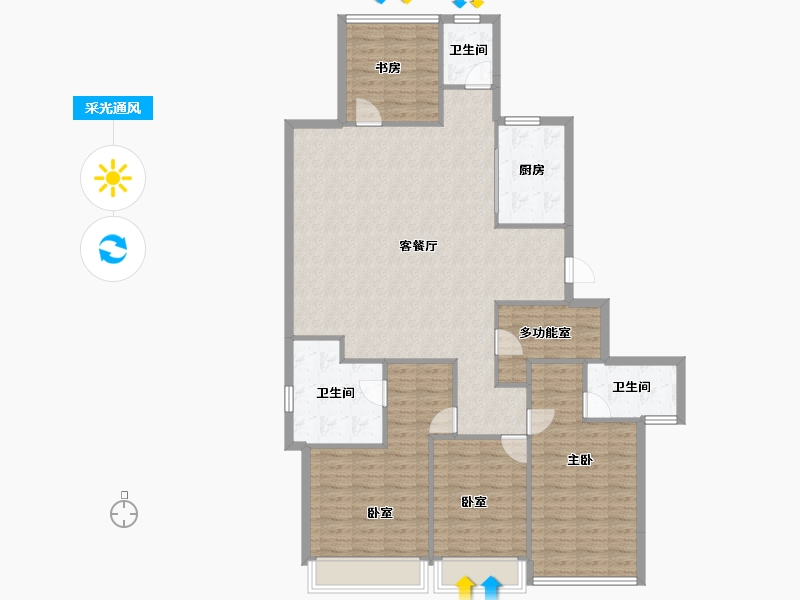 浙江省-温州市-东厦滨江上品-134.58-户型库-采光通风