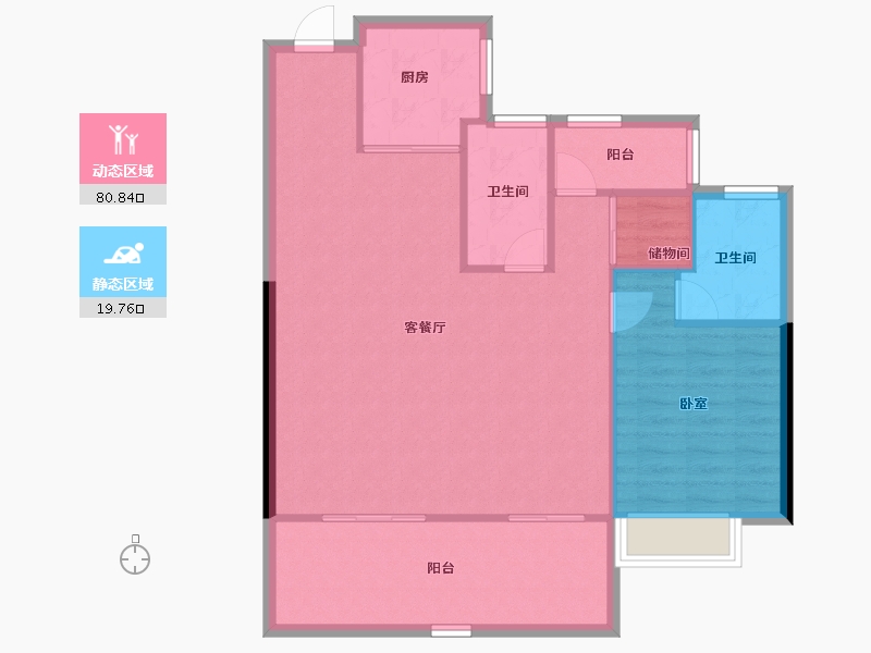 安徽省-合肥市-祥源庐源上城-92.76-户型库-动静分区