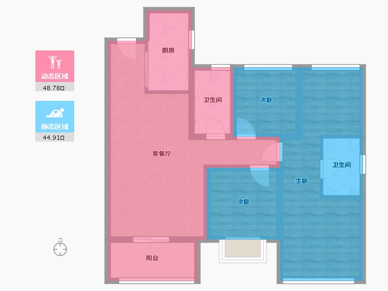 福建省-泉州市-阳江春晓-84.00-户型库-动静分区