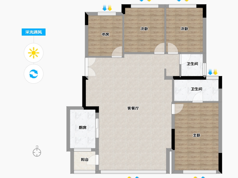 四川省-成都市-建发天府养云-116.75-户型库-采光通风