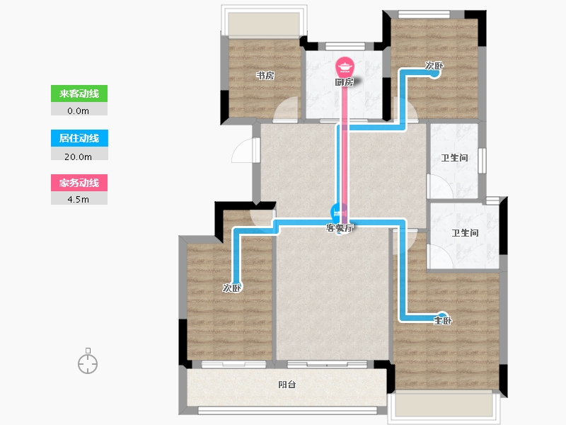 浙江省-杭州市-叠潮雅庭-94.93-户型库-动静线