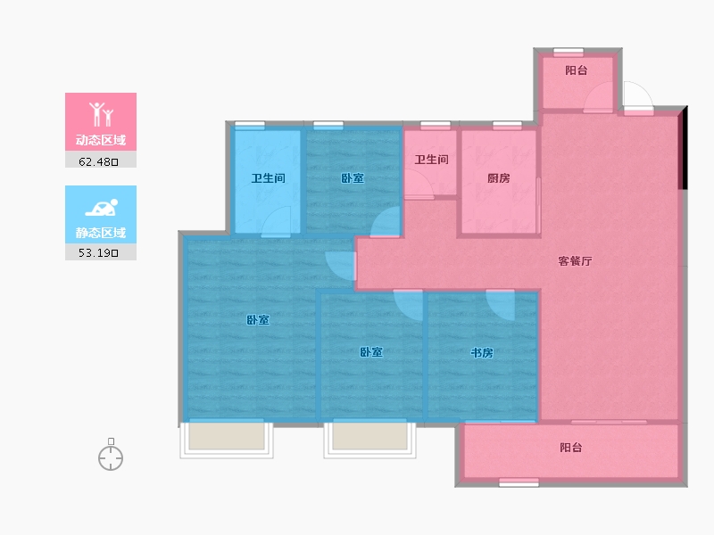 浙江省-嘉兴市-华宸府-106.05-户型库-动静分区