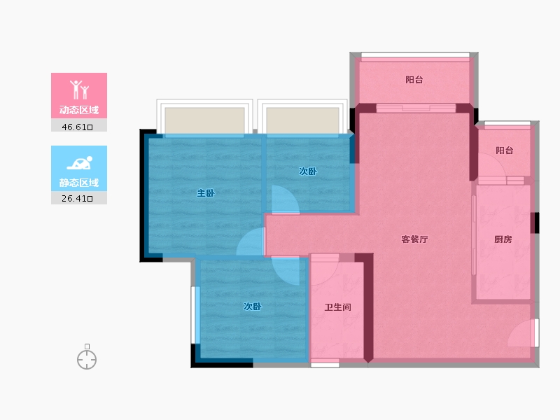 四川省-成都市-兴城人居鎏林语-65.10-户型库-动静分区