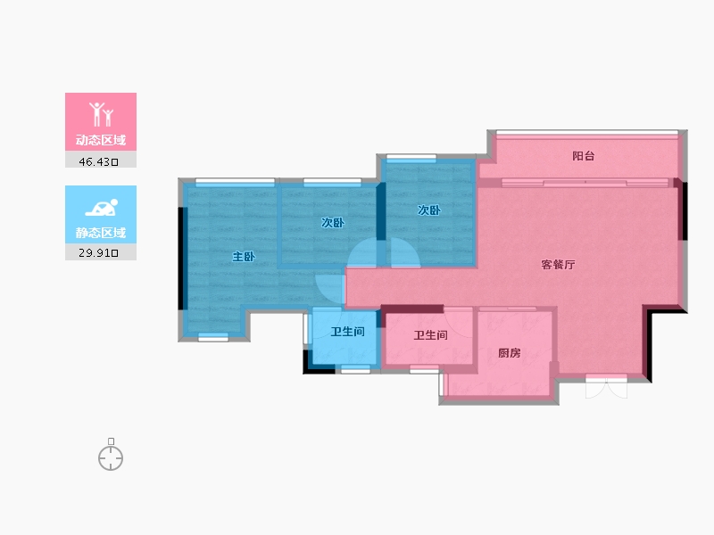 重庆-重庆市-海成云沐-68.00-户型库-动静分区