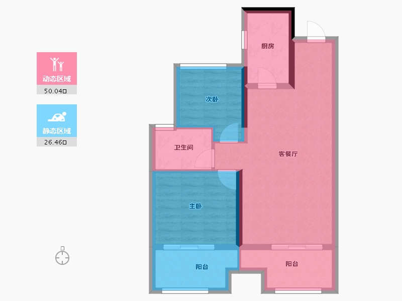 浙江省-嘉兴市-君豪尚庭-68.14-户型库-动静分区