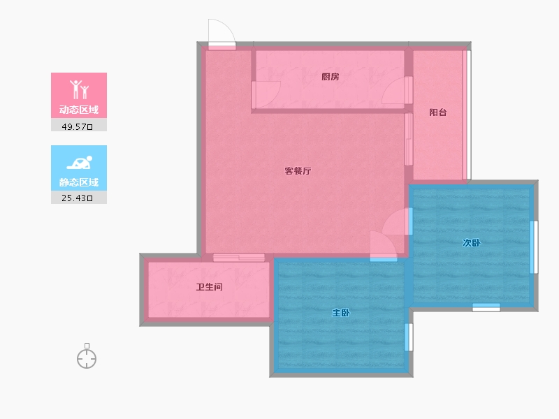 北京-北京市-七星园北区-65.60-户型库-动静分区