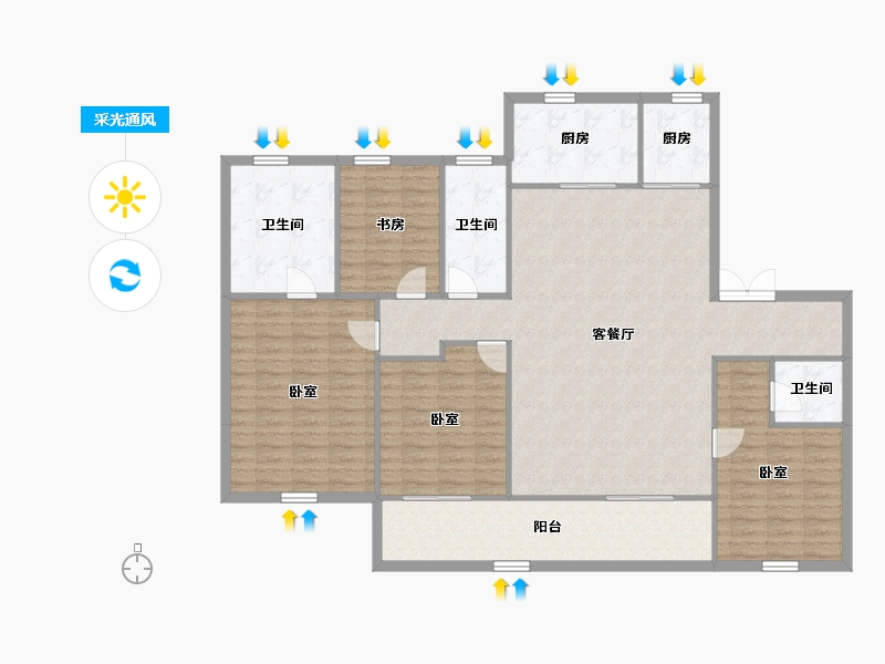 浙江省-宁波市-保利瑧誉-153.40-户型库-采光通风